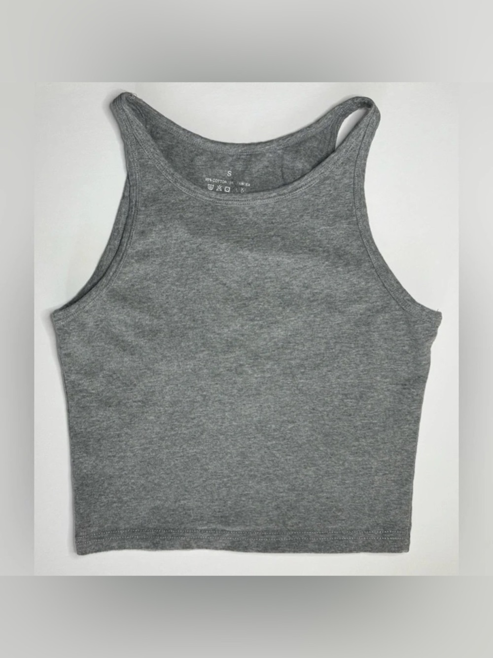 Gray High Neck Cropped Tank Top Size S